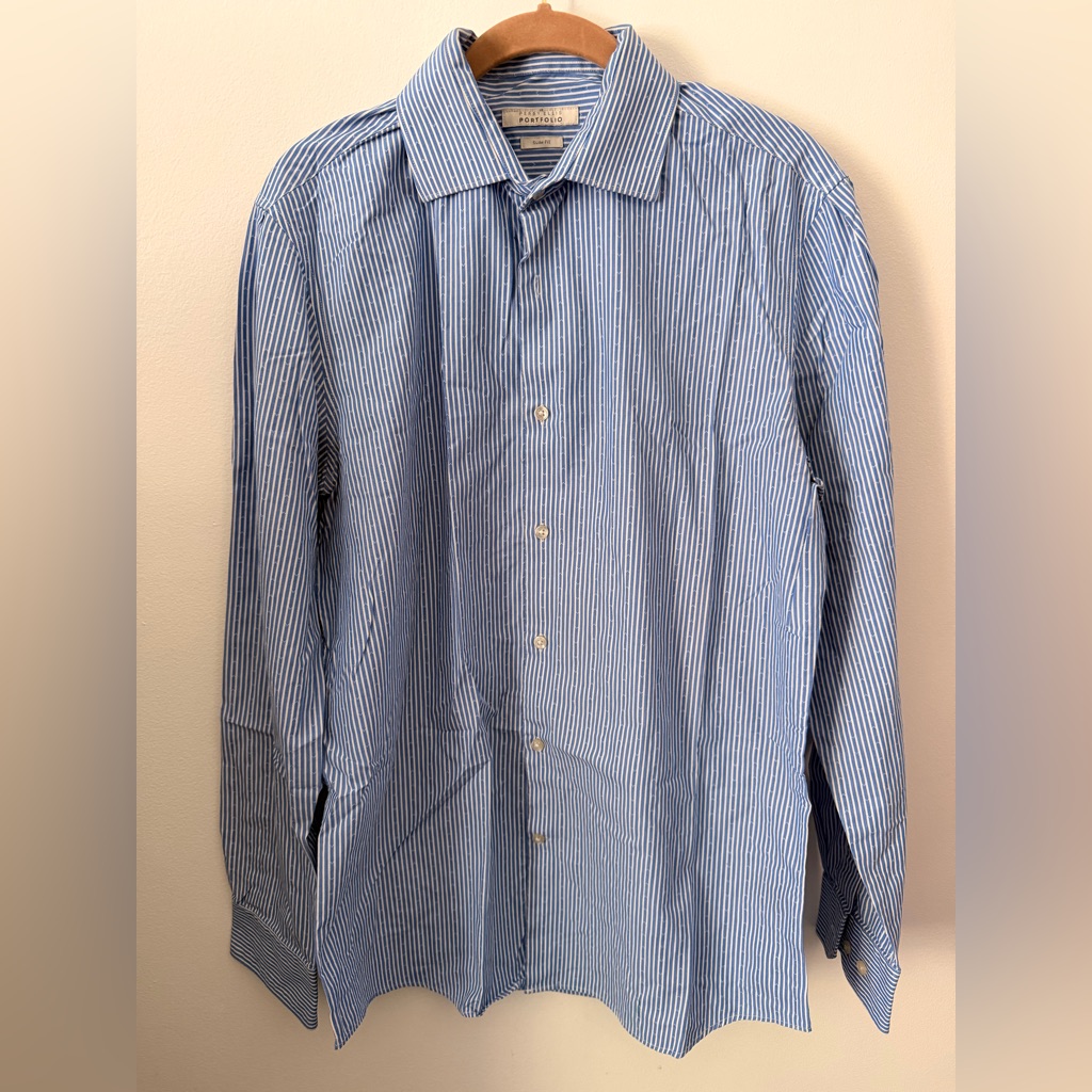 Perry Ellis Portofino 16 3435 Preowned Button Down Shirt